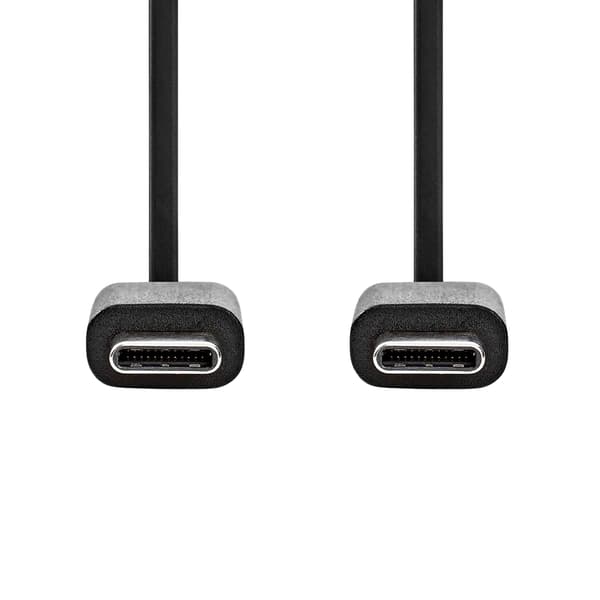 USB-kabel | USB 2.0 | USB-C™ Han | USB-C™ Han | 60 W | 480 Mbps | Nikkelplateret | 1.00 m | Runde | PVC | Sort | Label