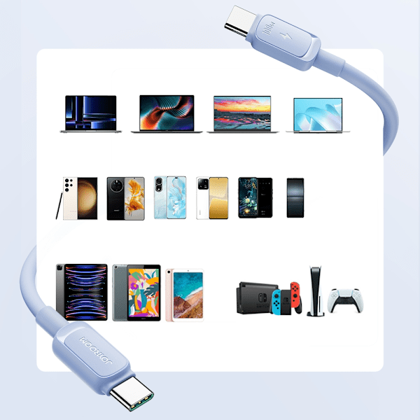 USB-C - USB-C kabel 100W 1,2m blå