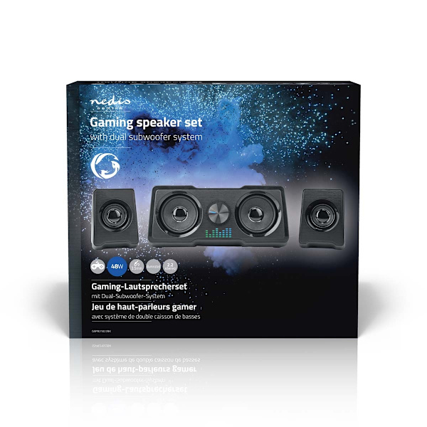 Gaming högtalare | Högtalarkanaler: 2.2 | USB ström | 3.5 mm Hane | 48 W | LED | Volymkontroll
