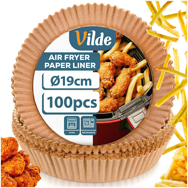 Air Fryer pappersfoder, runda, 19 cm, 100 st