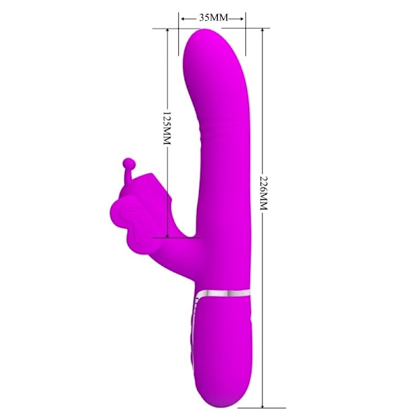 Pretty Love - Multifunktion Rabbit Vibrator 4 I 1 Butterfly Fuchsia