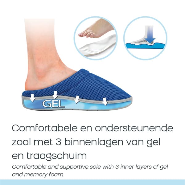 Bambu Gel Tofflor, Storlek L 42/43, Andningsbara & Halkfria