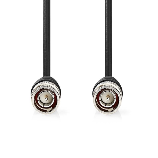 BNC videokabel | BNC Han | BNC Han | Nikkelplateret | 75 Ohm | 2.00 m | Runde | PVC | Sort | Label