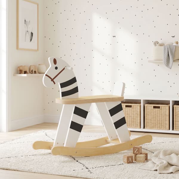 Gunghäst för småbarn, svartvit ponnydesign