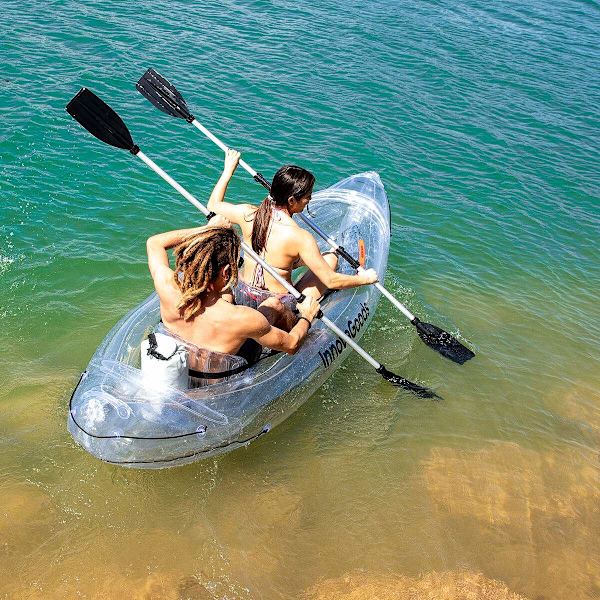 Puhallettava läpinäkyvä kajakki lisävarusteilla Paros InnovaGoods 312 cm 2 paikkaa