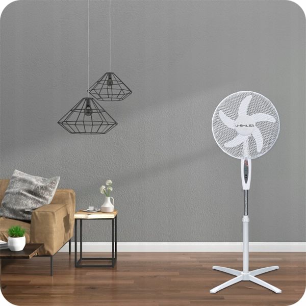 Gulvventilator med fjernbetjening – 3 hastigheder, oscillation, timer