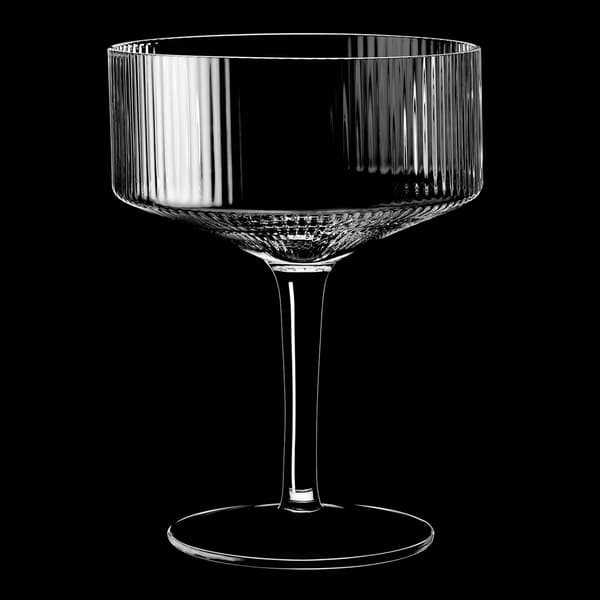 Cocktailglas, räfflat klarglas, 20 cl, 2-pack