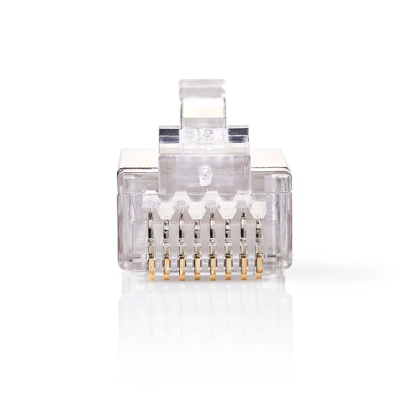 RJ45-stik | Han | Solid STP CAT6 | Lige | Guldplateret | 10 stk.