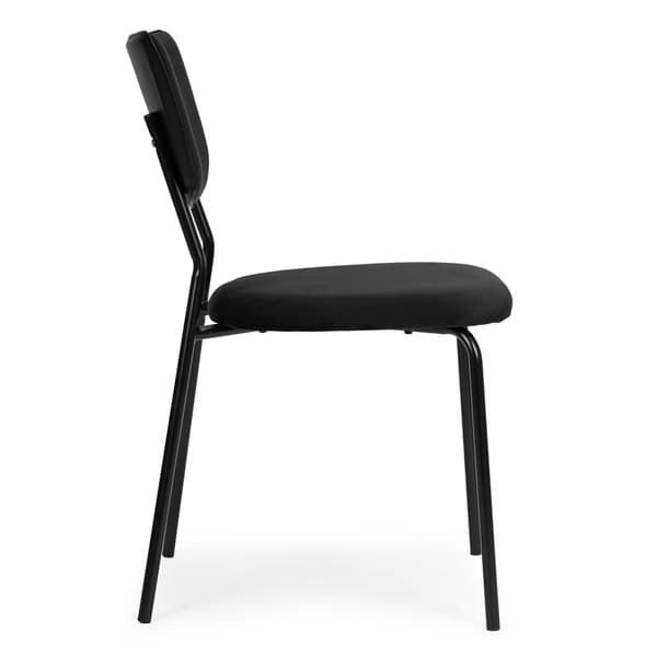 Matstolar i sammet, set om 4, svarta – ergonomiska, slitstarka