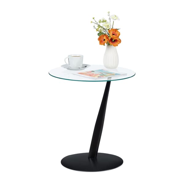 Sidobord i svart glas