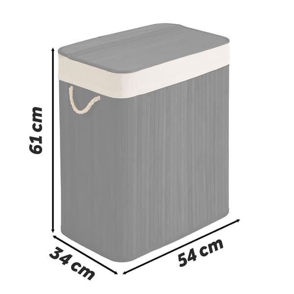 Bambu tvättkorg med lock 100 l Massido