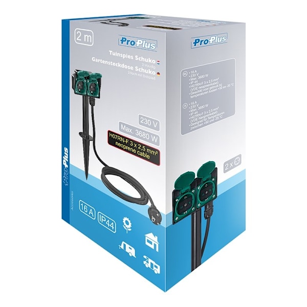 Puutarhapistorasia Schuko 2-tie 2M 3x2,5mm²