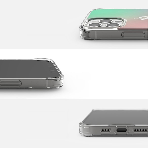Panssaroitu suojakuori geelikehyksellä iPhone 12 Pro Max Fusion Design vaaleanpunainen-vihreä