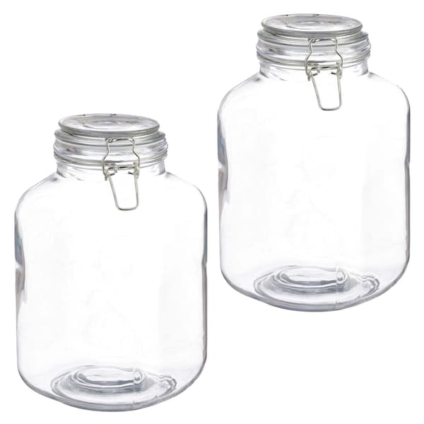 Sæt med 2 store sylteglas med låg, 3 l