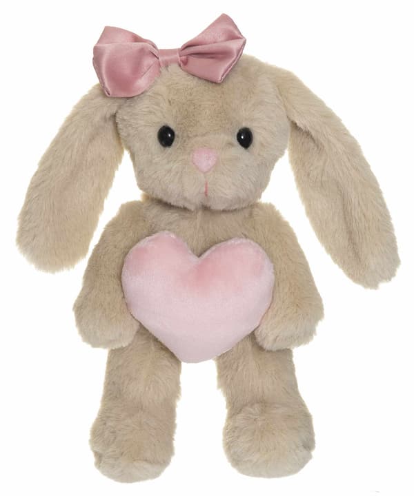 Beige pupupehmolelu sydämellä, 20 cm