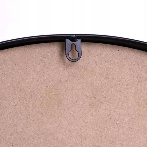 Rund svart väggspegel, 60 cm diameter, pulverlackerad stål
