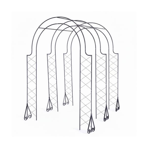 Rose Trellis havebue, sort metal, 3-buet design