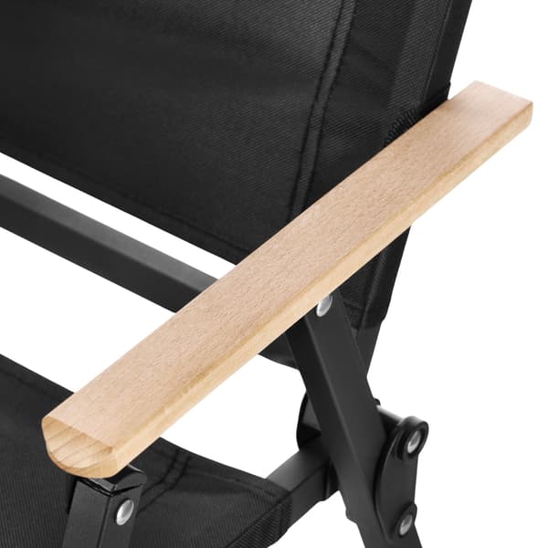 Svart fällstol, järnram, sits i 900D polyester