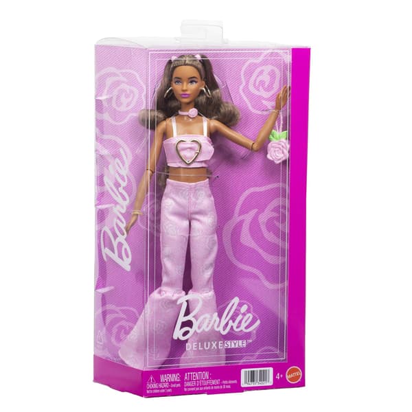 Barbie Deluxe-dukke med denimkjole med stjerneprint