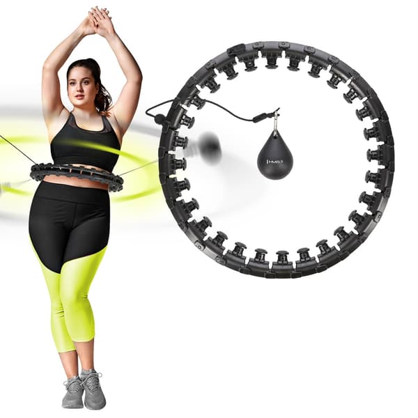 Plus Size vægtet hula bøjle, sort