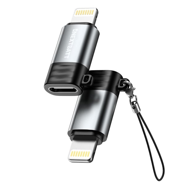 NEXTBATT USB-C Hun til Lightning Adapter - Sort/Grå