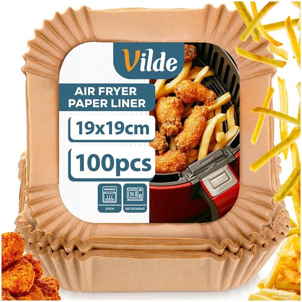 Air Fryer pappersfoder, fyrkantiga, 19x19 cm, 100 st