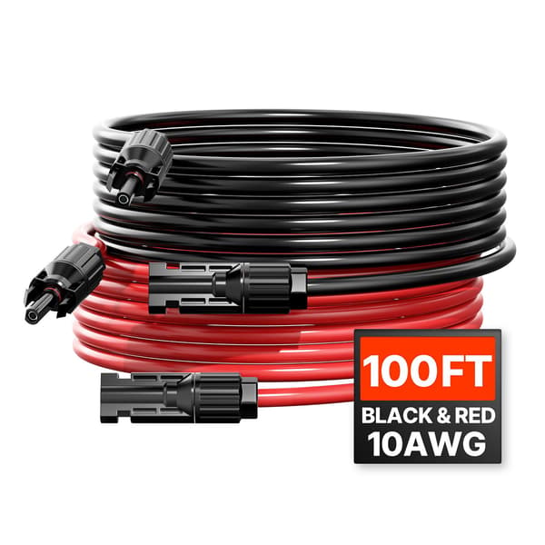 Förlängningskabel för solpaneler, 30 m, 10 AWG MC4, 2-pack