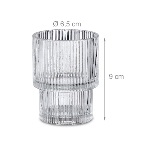 Ribbad dricksglas 4-pack