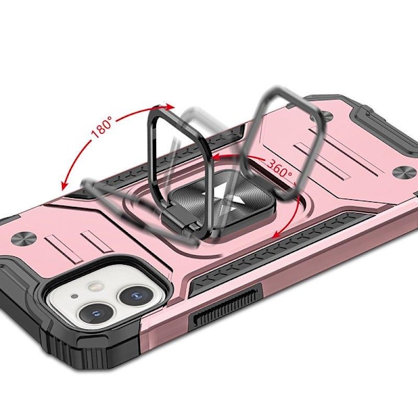 iPhone 14 kotelo, panssaroitu kansi, magneettipidike, sormus, kulta