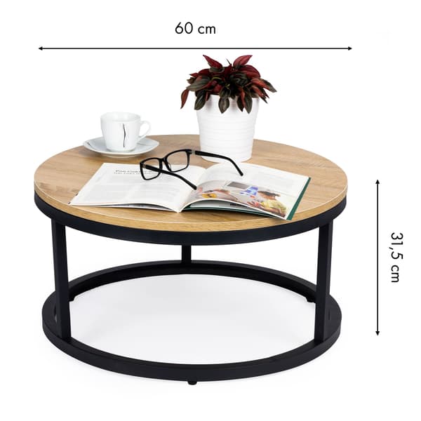 Modernt industriloft soffbord 60 cm