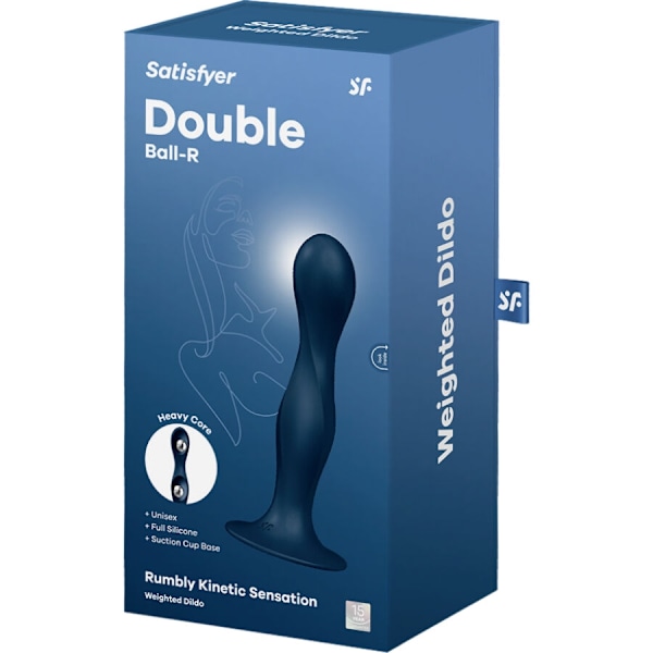 Satisfyer - Double Ball-R Silikon Dildo Blå