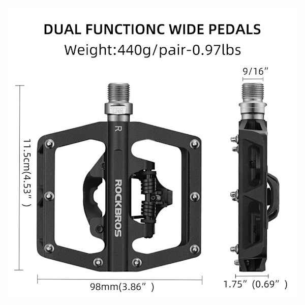 Shimano MTB cykelpedalset med SPD-klämmor - svart