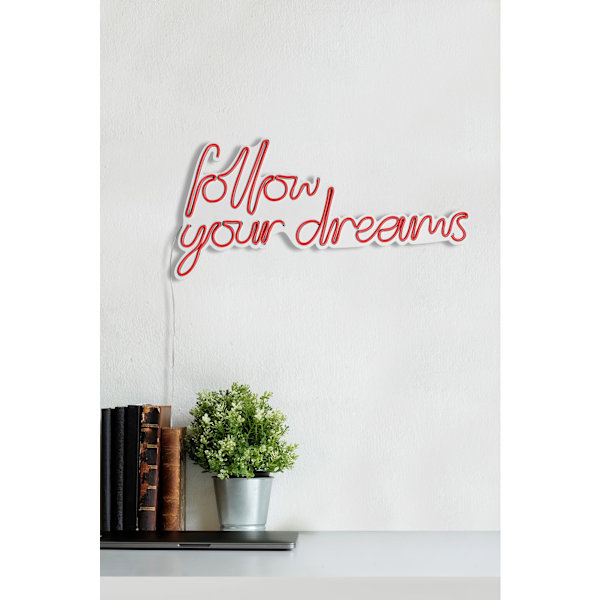 Dekorativ Plast Led-belysning Follow Your Dreams - Röd