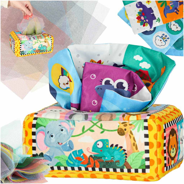 Montessori sensorisk sorterar tissuebox