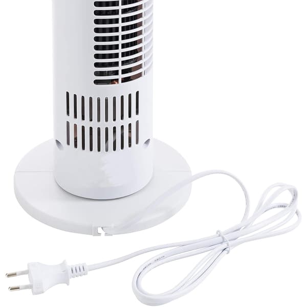 Tårnventilator, 3 tilstande, Stille drift, Timer, Fjernbetjening, Hvid