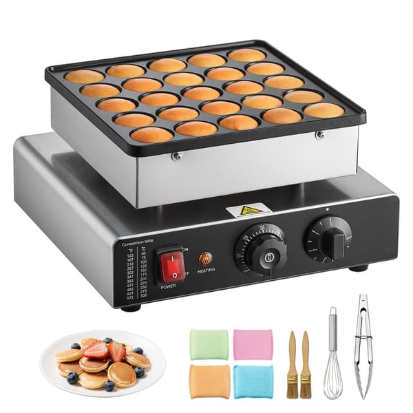 Mini pannkaksjärn, 25 håligheter 43 mm, temperaturtimerkontroll