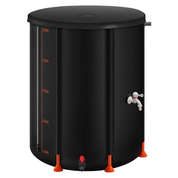 Sammenklappelig regntønde 201L, 1000D PVC, studs, overløb
