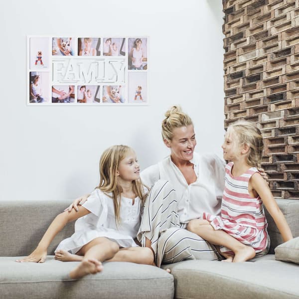 Collageram familj för 10 bilder