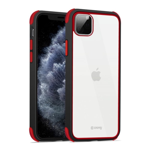 Crong Trace Clear Cover - Hybrid beskyttelsescover til iPhone 11 Pro (sort/rød)