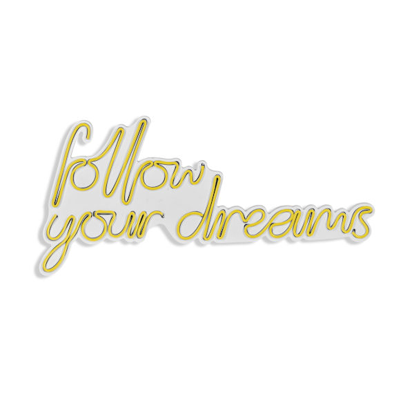 Dekorativ Plast Led-belysning Follow Your Dreams - Gul
