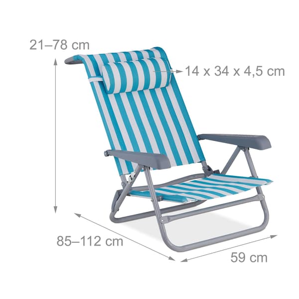 Messingstol med nakkepude - foldbar