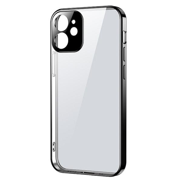 Ultraohut läpinäkyvä kotelo metallikehyksellä iPhone 12 Prolle, musta