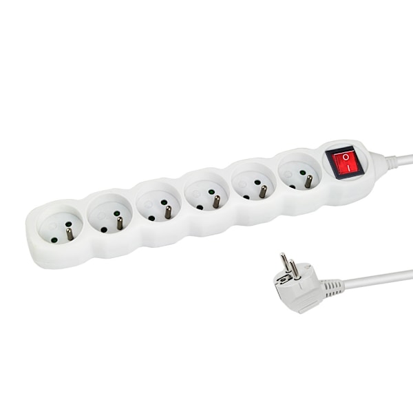 Esperanza Power Strip 6 Sockets Switch 3M Vit