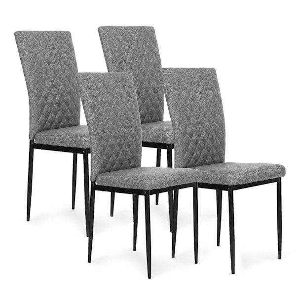 Set med 4 grå matsals- och vardagsrumsstolar