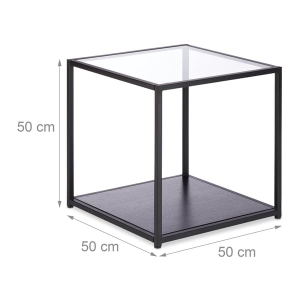 Sidobord i glas med 2 skivor