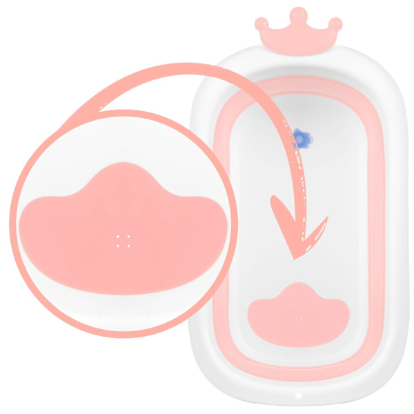 Babybadekar med pude RK-280 hvid/pink