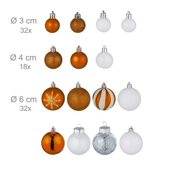 Julgransprydnader Set, 101 plastkulor
