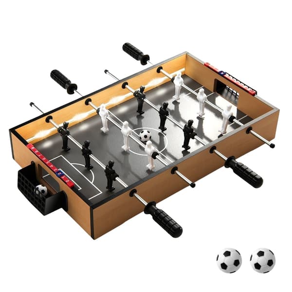 Mini bordfodboldbord med LED lys og 2 bolde