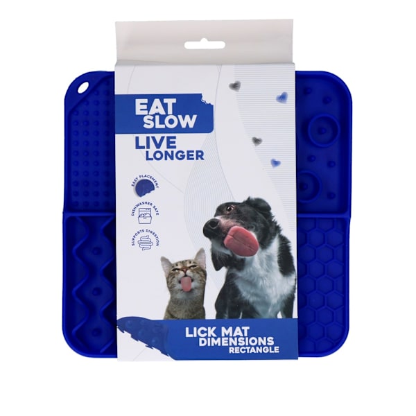 Syö Slow Live Longer Lick Mat Mitat Suorakulmio Sininen