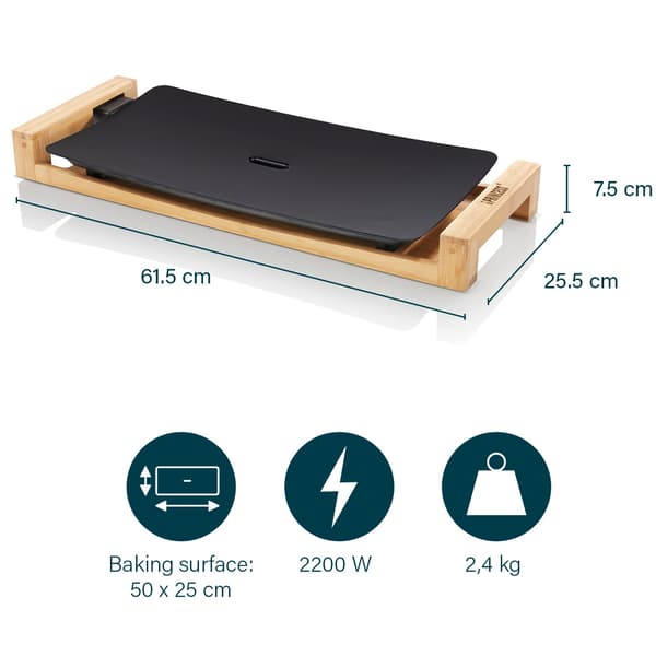 Bordgrill Table Chef Pure Black Bamboo 50X25
